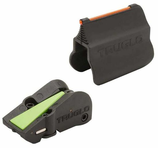 Picture of Truglo Tgtg940 F.A.S.T. Universal Shotgun Sights Black | Red Fiber Optic Front Sight | Green Ramp Rear Sight 