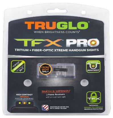 Picture of Truglo Tgtg13sj1pc Tfx Pro Black | Green Tritium & Fiber Optic Orange Outline Front Sight 