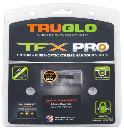 Picture of Truglo Tgtg13sj1pc Tfx Pro Black | Green Tritium & Fiber Optic Orange Outline Front Sight 