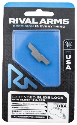 Picture of Rival Arms Rara80g002d Slide Lock Extended Polished Stainless For Glock 34/17/19 Gen5 