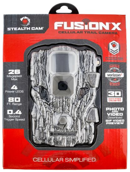 Picture of Stealth Cam Stcfvrzwx Fusion X Camo Up To 32Gb Sd Card Memory Features Integrated Python Provision Latch Lock 