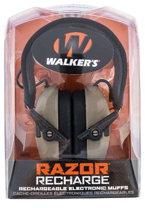 Picture of Walker's Gwprsemrcfde Razor Rechargeable Electronic Muff 21 Db Over The Head Flat Dark Earth/Black Polymer 