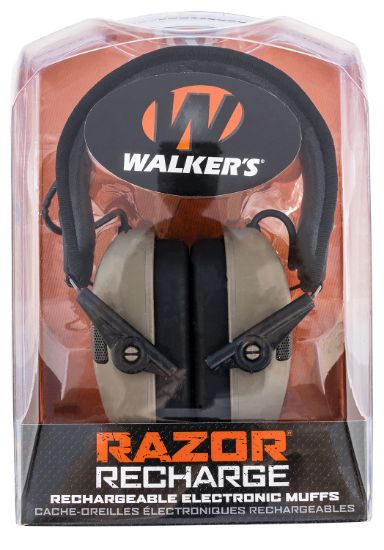 Picture of Walker's Gwprsemrcfde Razor Rechargeable Electronic Muff 21 Db Over The Head Flat Dark Earth/Black Polymer 