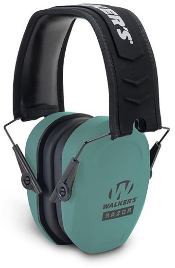 Picture of Walker's Gwprsmpastl Razor Slim Passive Muff 27 Db Over The Head Teal/Black Polymer 