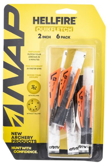 Picture of Nap Nap60034 Quickfletch Hellfire Fletching White Orange/ 6 Pack 