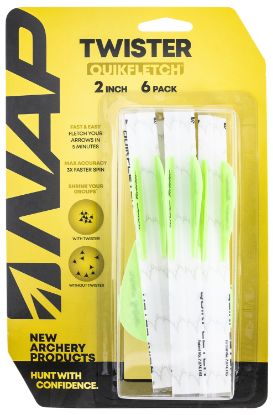 Picture of Nap Nap60638 Quickfletch Twister Fletching White Green/ 6 Pack 