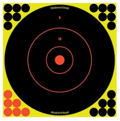 Picture of Birchwood Casey 34050 Shoot-N-C Reactive Target Bullseye Adhesive Paper Target 12" 50 Per Pkg 