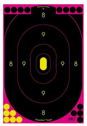 Picture of Birchwood Casey 34635 Shoot-N-C Reactive Target Oval Adhesive Paper 12" X 18" Black/Pink 5 Pack 