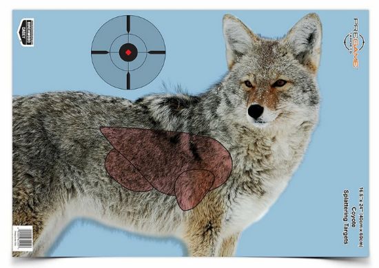 Picture of Birchwood Casey 35405 Pregame Coyote Paper Hanging Rifle 16.50" X 24" Impact Enhancement Yes 3 Per Pkg 