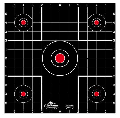 Picture of Birchwood Casey 35270 Dirty Bird Bullseye Tagboard Target 12" 100 Per Pkg 