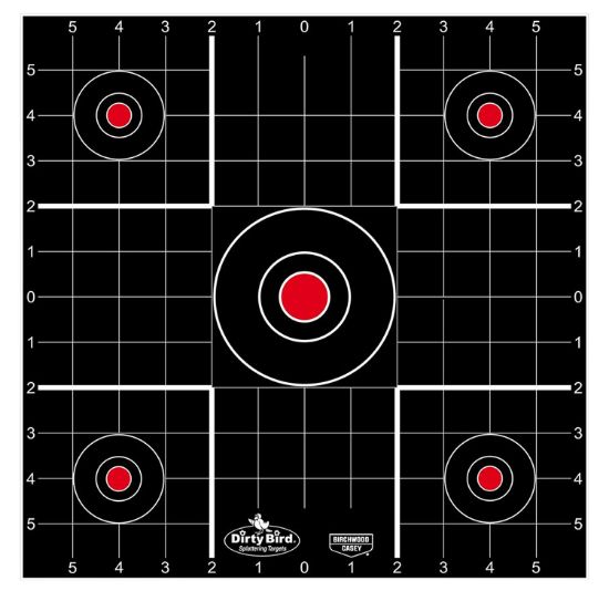 Picture of Birchwood Casey 35270 Dirty Bird Bullseye Tagboard Target 12" 100 Per Pkg 