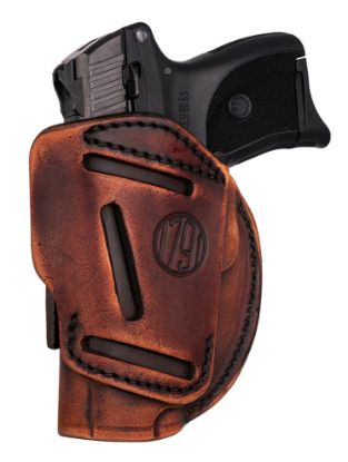 Picture of 1791 Gunleather 4Wh1vtgr 4-Way Iwb/Owb Size 01 Vintage Leather Belt Clip Fits 1911 3-4" Right Hand 