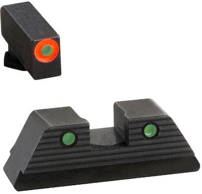 Picture of Ameriglo Gl816 Trooper Sight Set For Glock Black | Green Tritium With Orange Outline Front Sight Green Tritium With Black Outline Rear Sight 