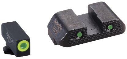 Picture of Ameriglo Gl822 Trooper Sight Set For Glock Black | Green Tritium With Lumigreen Outline Front Sight Green Tritium With Black Outline Rear Sight 