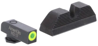Picture of Ameriglo Gl354 Protector Sight Set For Glock Black | Green Tritium With Lumigreen Outline Front Sight Black Rear Sight 