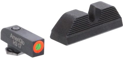 Picture of Ameriglo Gl5353 Protector Sight Set For Glock Black | Green Tritium With Orange Outline Front Sight Black Rear Sight 