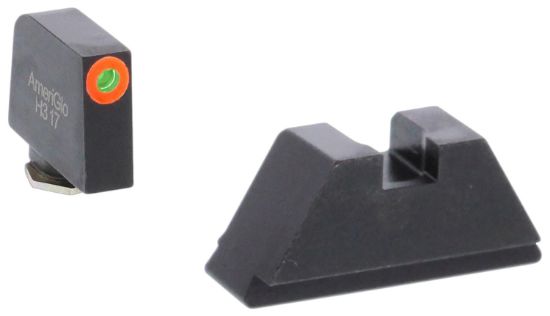 Picture of Ameriglo Gl511 Optic Compatible Sight Set For Glock Black | Xl Tall Green Tritium With Orange Outline Front Sight Xl Tall Black Rear Sight 