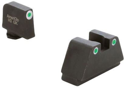 Picture of Ameriglo Gl330 Optic Compatible Sight Set For Glock Black | 2Xl Classic Tall Green Tritium With White Outline Front Sight 2Xl Classic Tall Green Tritium With White Outline Rear Sight 