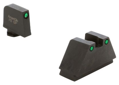 Picture of Ameriglo Gl815 Optic Compatible Sight Set For Glock Black | 3Xl Tall Green Tritium With Black Outline Front Sight 3Xl Tall Green Tritium With Black Outline Rear Sight 