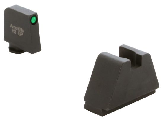 Picture of Ameriglo Gl812 Optic Compatible Sight Set For Glock Black | 5Xl Tall Green Tritium With Black Outline Front Sight 5Xl Tall Black Rear Sight 