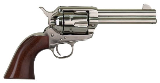 Picture of Cimarron Ppp357n Pistolero 38 Special/357 Mag 6 Shot, 4.75" Nickel-Plated Steel Barrel, Cylinder & Frame, Wide Front Sight, Smooth Walnut Grip 