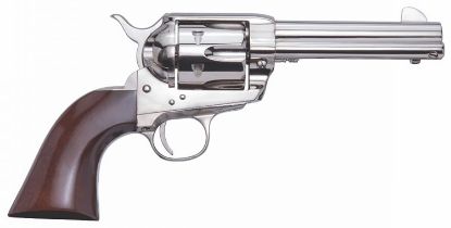 Picture of Cimarron Ppp45n Pistolero 45 Colt (Lc) 6 Shot, 4.75" Nickel-Plated Steel Barrel, Cylinder & Frame, Wide Front Sight, Smooth Walnut Grip 