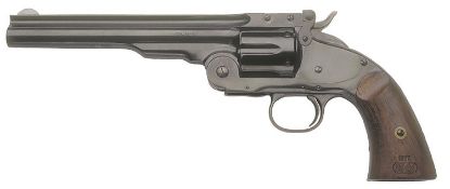 Picture of Cimarron Ca850 No. 3 Schofield 45 Colt (Lc) 6 Shot, 7" Matte Black Steel Barrel, Cylinder & Frame, Walnut Grip, Exposed Hammer 