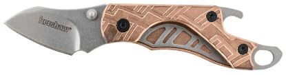 Picture of Kershaw 1025Cux Cinder 1.40" Folding Drop Point Plain Stonewashed 3Cr13mov Ss Blade Copper Handle Includes Key Ring 