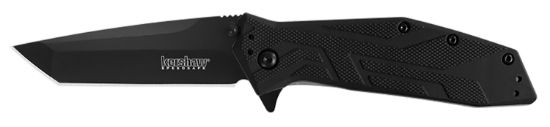 Picture of Kershaw 1990 Brawler 3" Folding Tanto Plain Black Oxide 8Cr13mov Ss Blade Black Glass-Filled Nylon Handle Includes Pocket Clip 