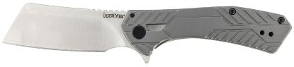 Picture of Kershaw 3445 Static 2.90" Folding Cleaver Plain Satin 8Cr13mov Ss Blade Gray Pvd Stainless Steel Handle Includes Pocket Clip 