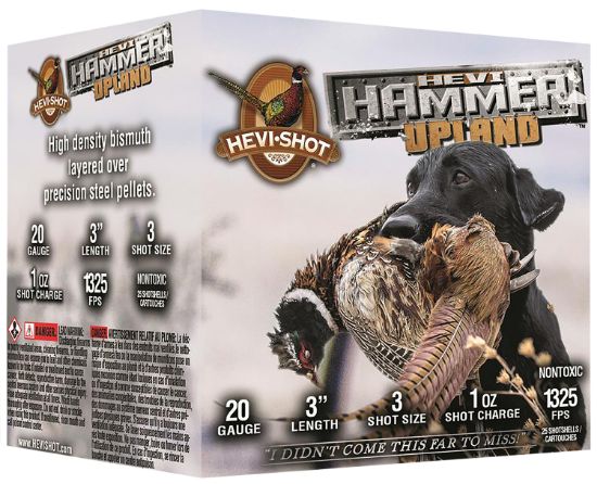 Picture of Hevi-Shot Hs29213 Hevi-Hammer Upland 20 Gauge 3" 1 Oz Steel/ Bismuth 3 Shot 25 Per Box/ 10 Case 