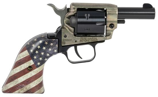 Picture of Heritage Mfg Bk22ch2usflag Barkeep 22 Lr 6 Shot 2.67" Black Oxide Steel Barrel & Cylinder, Simulated Case Hardened Zinc Alloy Frame, Us Flag Polymer Grips 