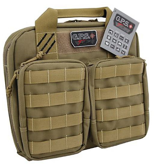 Picture of Gps Bags T1411pct Tactical Double +2 Tan 1000D Nylon Teflon Coating Holds 4 Handguns 