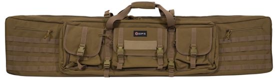 Picture of Gps Bags Drc55fde Double Rifle Case Flat Dark Earth 600D Polyester W/ 2 Padded Pistol Sleeves Molle Webbing & Lockable Zippers 