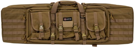 Picture of Gps Bags Drc42fde Double Rifle Case Flat Dark Earth 600D Polyester W/ 2 Padded Pistol Sleeves Molle Webbing & Lockable Zippers 