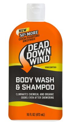 Picture of Dead Down Wind 121618 Shampoo/Body Wash Odor Eliminator Unscented Scent 16 Oz 
