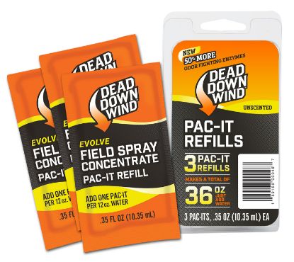 Picture of Dead Down Wind 1310 Evolve Field Spray Pac-It Refills Cover Scent Odor Eliminator Unscented Scent 36 Oz Concentrate 