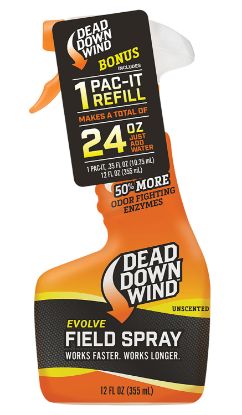 Picture of Dead Down Wind 1312418 Evolve Field Spray Pac-It Combo Odor Eliminator Unscented Scent 24 Oz Trigger Spray 