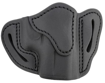 Picture of 1791 Gunleather Orbhcsblr Bhc Optic Ready Owb Compact Stealth Black Leather Belt Slide Compatible W/Glock 43/Sig P365/Walther Ppk Right Hand Includes Belt Clip 