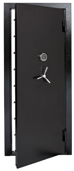 Picture of Snapsafe 75419 Vault Door Out-Swing Black 12 Gauge Steel 32.80"W X 81"H Access Code/Key Entry 