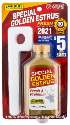 Picture of Wildlife Research 4054 Special Golden Estrus Buck Lure Deer Attractant Doe In Estrus Scent 4 Oz Bottle 