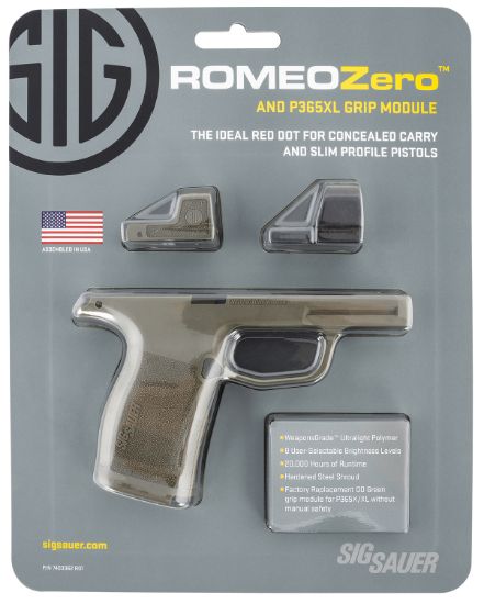 Picture of Sig Sauer Electro-Optics Sorg0605 Romeozero Grip Mod Kit Od Green 1X24mm 6 Moa Illuminated Red Dot Reticle, Fits Sig P365xl Compatible W/Sig Sauer P365 Optics Ready Pistols 