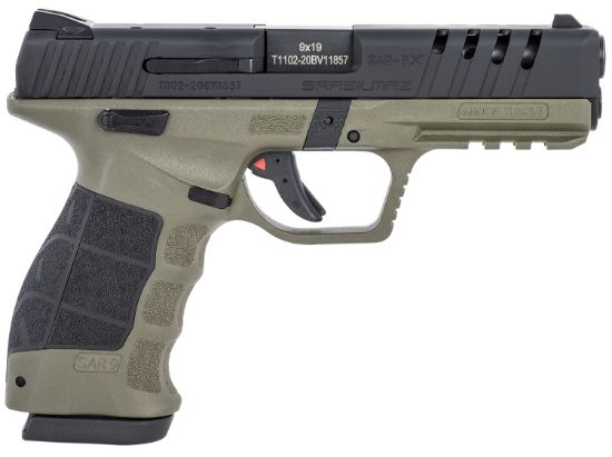 Picture of Sar Usa Sar9xrdodbl Sar9x 9Mm Luger 4.40" 17+1, 19+1 (2) Od Green Cerakote Polymer Frame Black Cerakote Steel Slide Black Interchangeable Backstrap Grip 