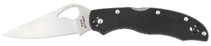 Picture of Spyderco By01gp2 Byrd Harrier 2 3.39" Folding Clip Point Plain 8Cr13mov Ss Blade Black Textured G10 Handle Includes Pocket Clip 