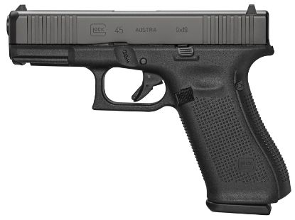 Picture of Glock G45 Compact Crossover 9Mm Luger 4.02" 17+1 Black Black Ndlc Steel With Front Serrations & Mos Cuts Black Rough Texture Interchangeable Backstraps Grip Fixed Sights 