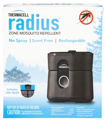 Picture of Thermacell Lz1w Radius Zone Rechargeable Repeller Black Effective 15 Ft Odorless Scent Repels Mosquito Effective Up To 12 Hrs 