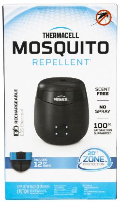 Picture of Thermacell E55x E-Series Rechargeable Repeller Charcoal Gray Effective 20 Ft Odorless Scent Repels Mosquito Effective Up To 12 Hrs 
