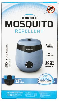 Picture of Thermacell E55b E-Series Rechargeable Repeller Light Blue Effective 20 Ft Odorless Scent Repels Mosquito Effective Up To 12 Hrs 