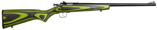 Picture of Crickett Ksa2231 Youth 22 Lr 1Rd 16.12" Blued Barrel & Receiver, Fixed Front/Adjustable Rear Peep Sights, Green/Black Laminate Stock W/11.5" Lop, Rebounding Firing Pin Safety 