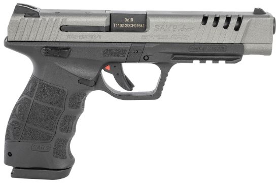 Picture of Sar Usa Sar9sptpt Sar9 Sport Platinum 9Mm Luger 5.20" 17+1 Platinum Cerakoted Ported Steel Slide Black Polymer Frame Forged Steel Barrel 